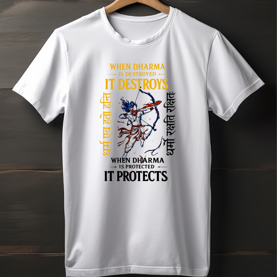 Unisex White T-shirt_Dharma
