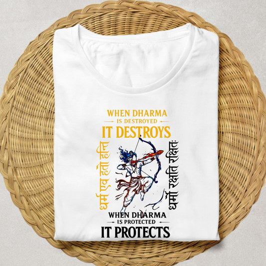 Unisex White T-shirt_Dharma